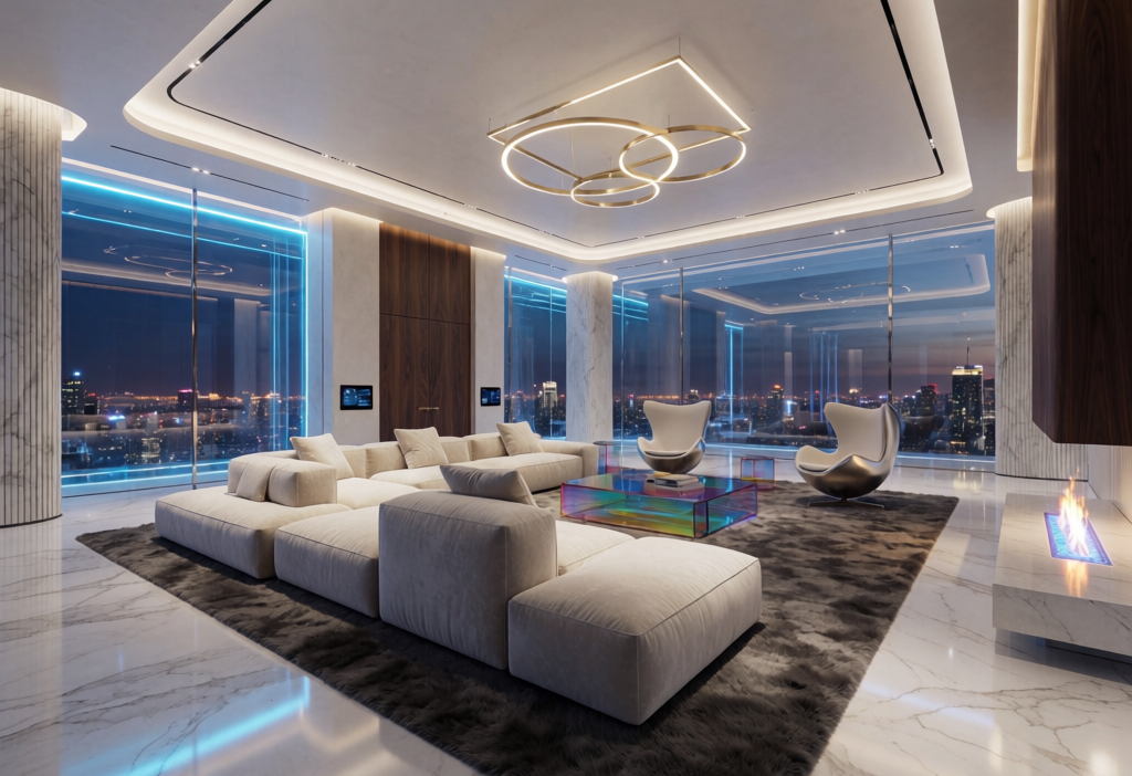 Futuristic American Luxury Living Room Design