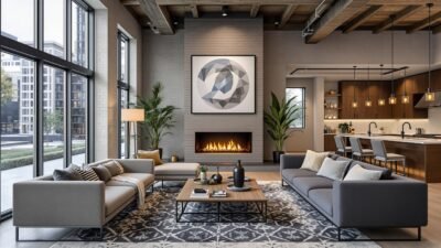 Industrial Luxury American Living Area Design