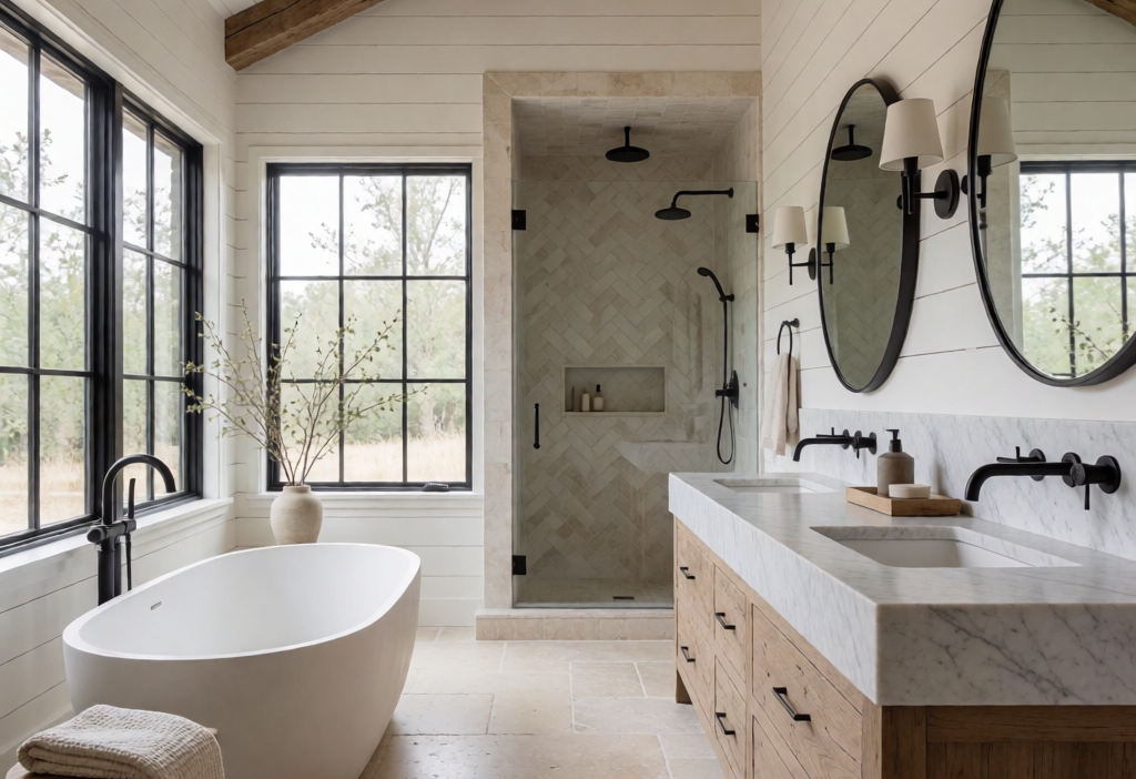 Modern Farmhouse Luxury American Bathroom Design