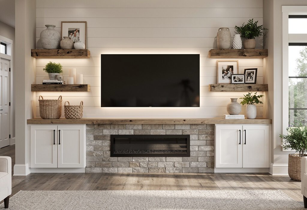 Modern Farmhouse Luxury American TV Wall