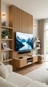 Japandi Luxury TV Wall Design