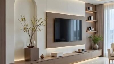 Gilded Glam Luxury TV Wall Design