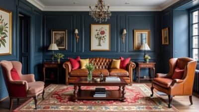 American Colonial Revival Luxury Drawing Room Design