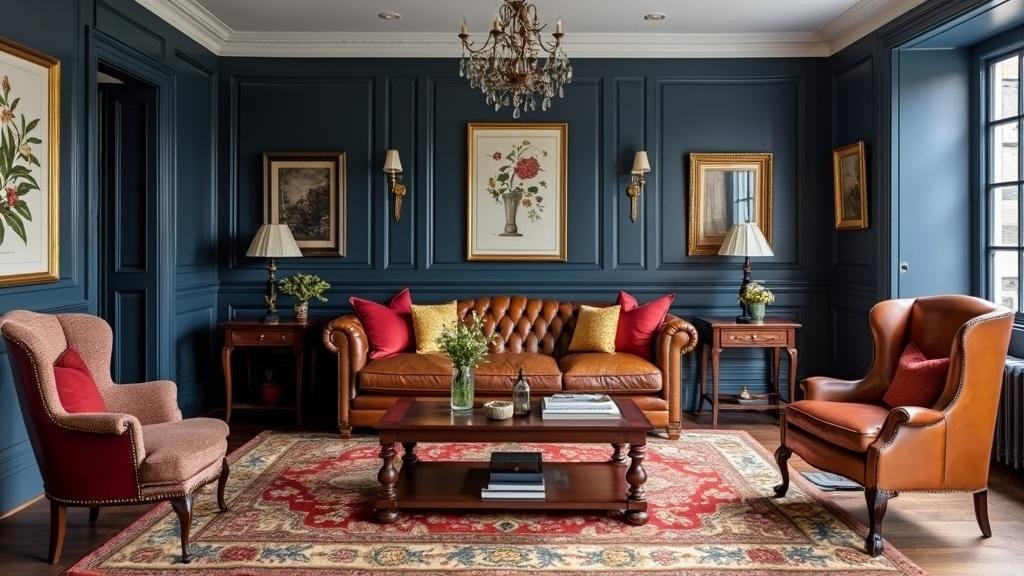 American Colonial Revival Luxury Drawing Room Design